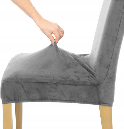 Ubieramy Meble Еластичен Калъф За стол Grey Velvet 1бр