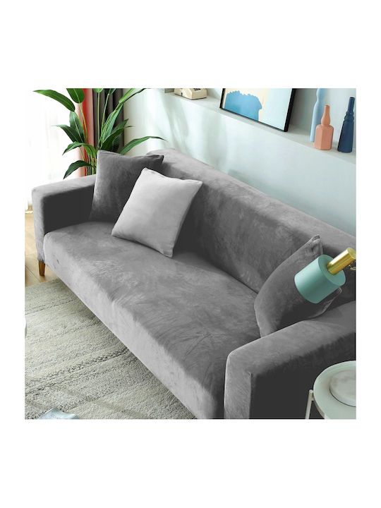 Ubieramy Meble Elastic Cover for Two Seater Sofa Light Gray 1pcs
