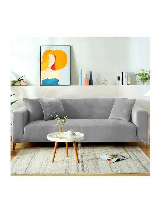 Ubieramy Meble Elastische Abdeckung für Vier-Sitzer-Sofa Light Grey 1Stück