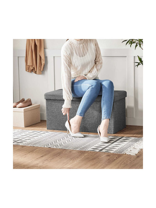 Stool For Living Room With Storage Space Wooden Gray 38x76x38cm