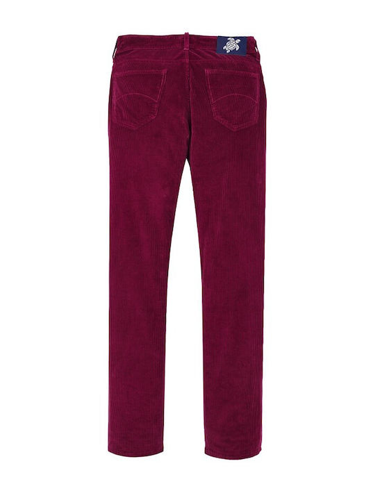 Men's Jeans Pants Elastic with Regular Fit Bordeaux