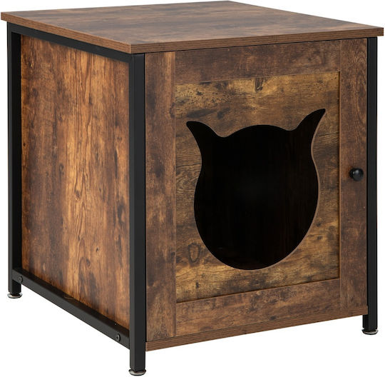 Costway Wooden Cat Cabinet Door & Entrance Cat Toilet 50 x 53 x 55 cm Pv10016cf