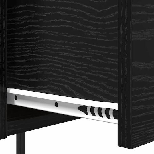 Nachttisch Metall Black oak 42x41x56cm