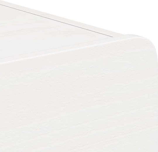 Bedside Tables Made of Solid Wood and White Glass 2 Pieces 39x34x16.5cm