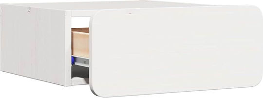 Bedside Tables Made of Solid Wood and White Glass 2 Pieces 39x34x16.5cm