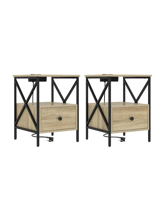 Nachttische Sonoma Oak 2Stück 41.5x40.5x55cm