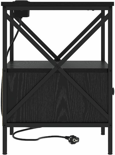 Κομοδίνα Ξύλινα Μαύρη δρυς 2τμχ 41.5x40.5x55cm