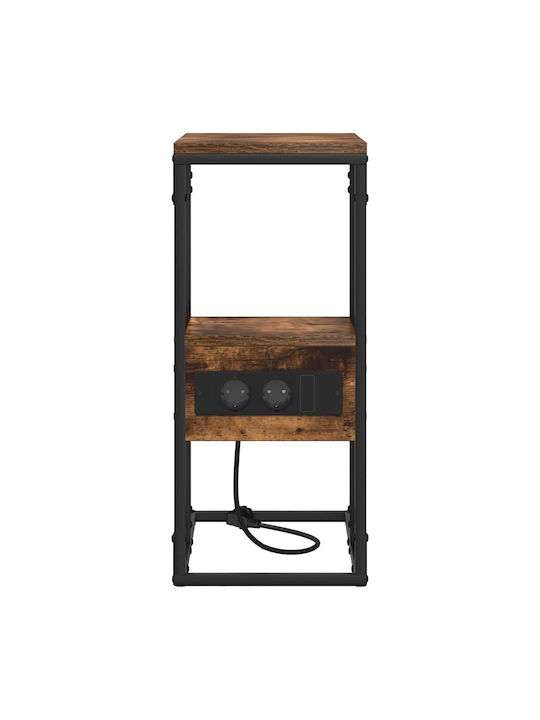 Nachttisch Geräuchert Metall Smoky Oak 41.5x26x60.5cm