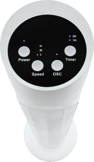 Elite Ανεμιστήρας Πύργος 50W με Τηλεχειριστήριο Λευκός