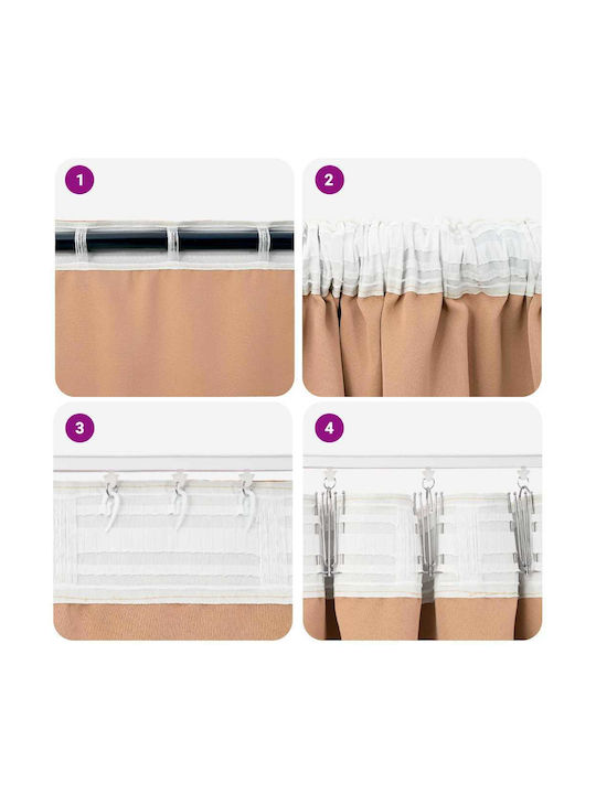 vidaXL vidaXL Vorhänge Fenster mit Bleistiftfalten Braune 140x225cm