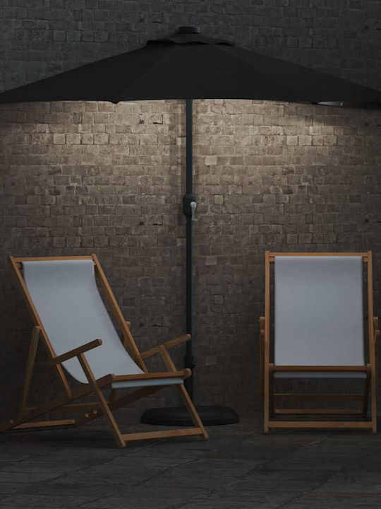 Umbrelă Suspendată Din Aluminiu Neagră 2.94x1.5xÎnălțime 2.24m