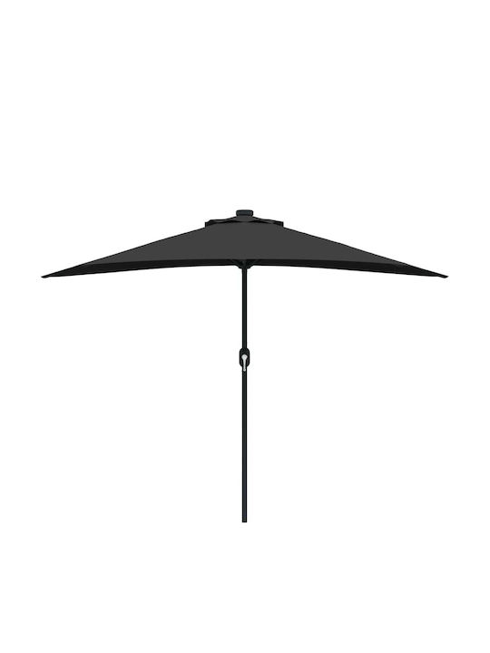 Umbrelă Suspendată Din Aluminiu Neagră 2.94x1.5xÎnălțime 2.24m