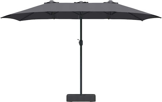 Aluminium-Garten- und Terrassen-Sonnenschirm Grau 3,85x2,09xH2,44m