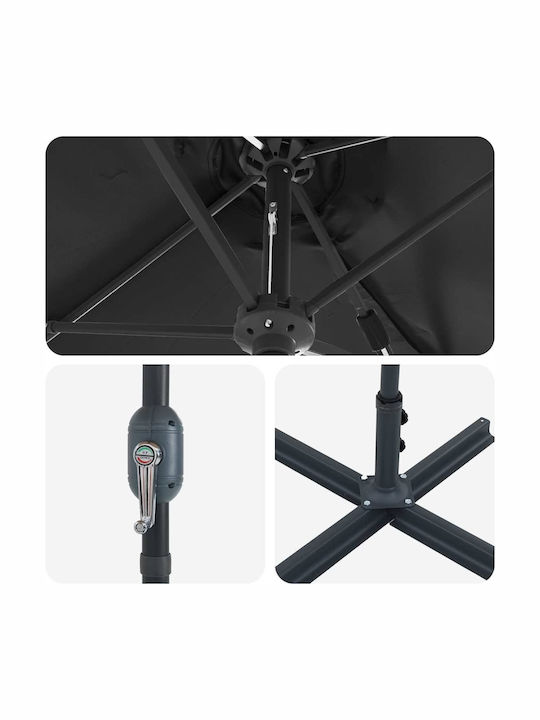Ομπρέλα Αλουμινίου Μαύρη 3.8x1.96xΥ2.35m