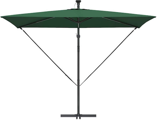 Hängender Metall-Garten- und Terrassen-Sonnenschirm Grüne 2,94x2xHöhe 2,54 m