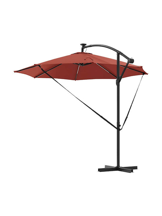 Umbrelă Suspendată Din Aluminiu Portocalie 2.94x2.94xÎnălțime 2.48m