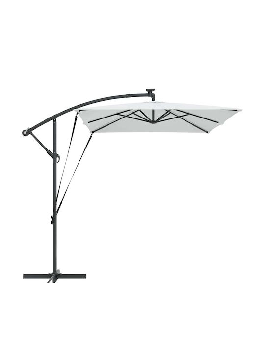 Hanging Metal Beige Parasol 2.94x2xH2.54m