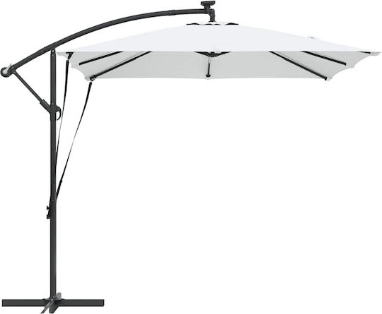 Hanging Aluminum Garden Parasol Beige 2.49x2.49xHeight 2.5m