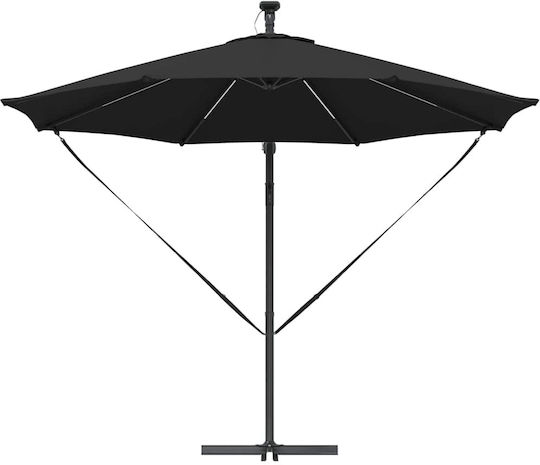Hängender Aluminium Garten- und Terrassen-Sonnenschirm Schwarz 2,94x2,94xHöhe 2,48 m
