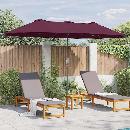 Aluminium Burgundische Garten- und Terrassen-Sonnenschirm 3,8x1,96xHöhe 2,35 m