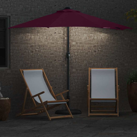 Hängender Aluminium-Burgunder Gartenschirm 2,94x1,5xHöhe 2,24 m