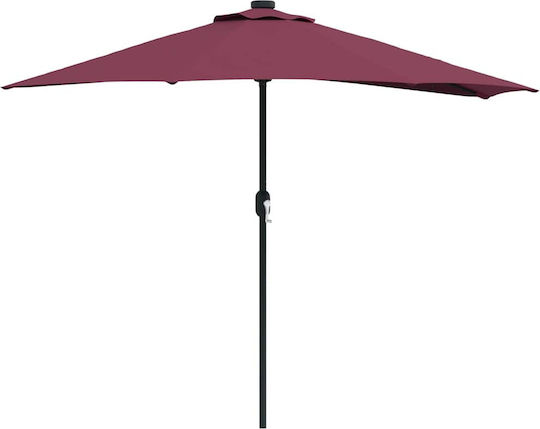 Hängender Aluminium-Burgunder Gartenschirm 2,94x1,5xHöhe 2,24 m