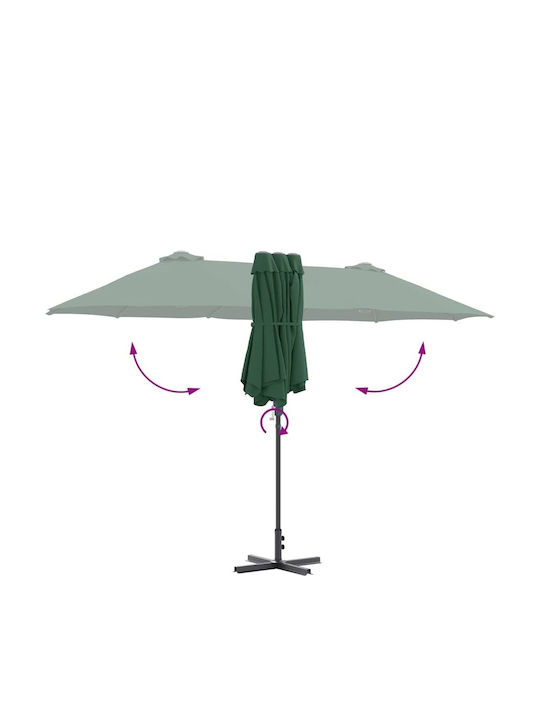 Aluminium Garten- und Terrassen-Sonnenschirm Grüne 3,8x1,96xHöhe 2,35 m