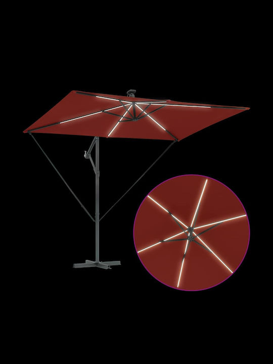 Hanging Metal Parasol Orange 2.94x2xHeight 2.54m