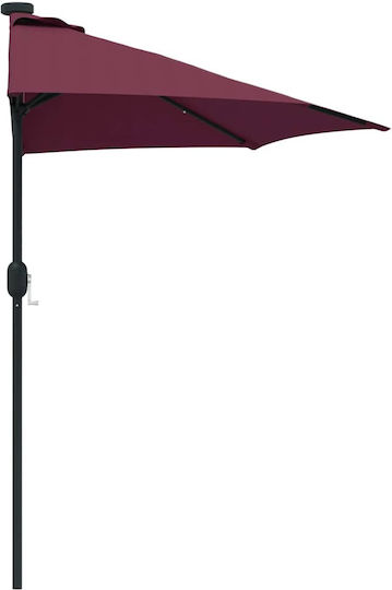 Hängender Aluminium-Burgunder Gartenschirm 2,94x1,5xHöhe 2,24 m