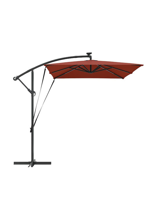 Hanging Metal Parasol Orange 2.94x2xHeight 2.54m