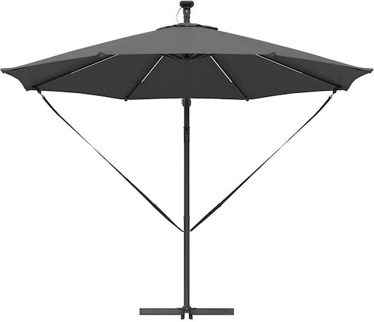 Hanging Aluminum Garden Parasol Grey 2.94x2.94xHeight 2.48m
