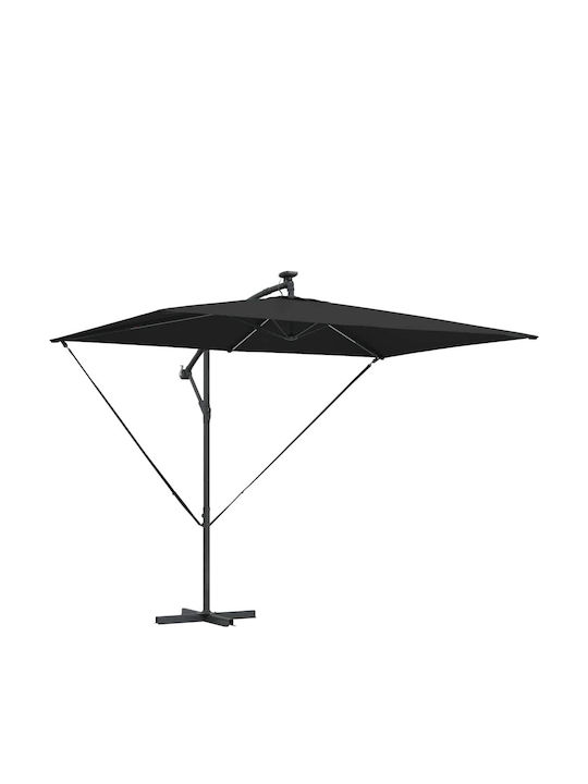 Hanging Metal Black Garden & Terrace Parasol 2.94x2xHeight 2.54m