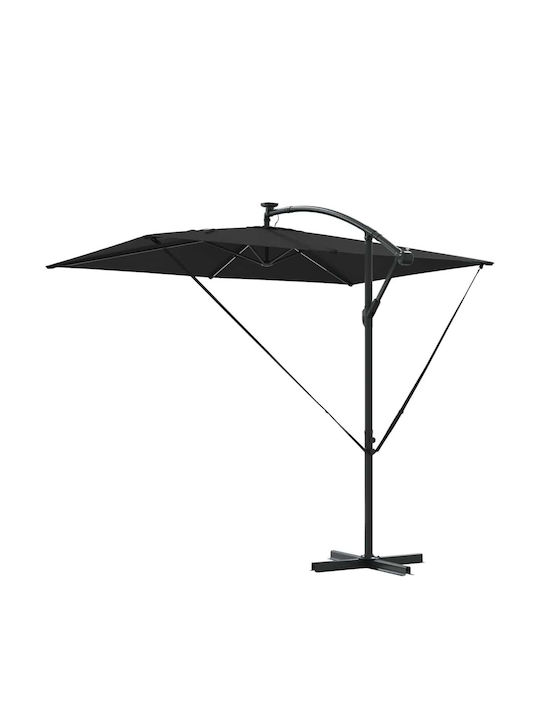 Hanging Metal Black Garden & Terrace Parasol 2.94x2xHeight 2.54m
