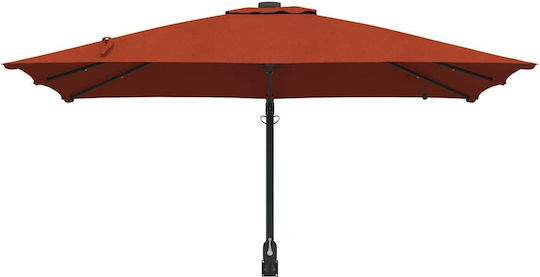 vidaXL Wandmontierte Aluminium Garten- und Terrassen-Sonnenschirm Orange 2,48x2,47xHöhe 1,6 m