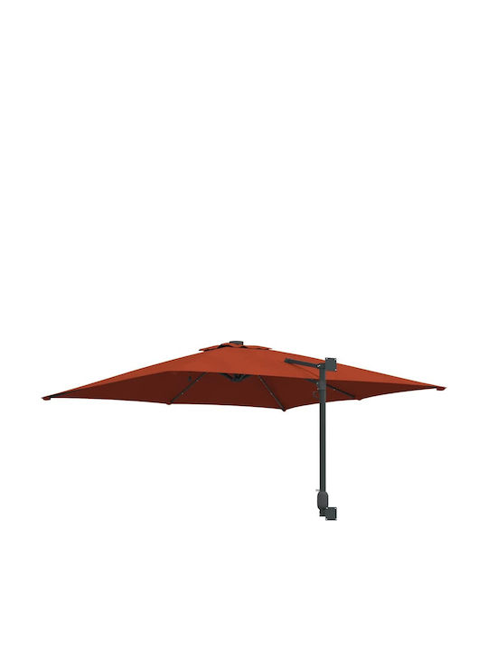 Umbrella Floor Aluminum Orange with LED Lighting 2.48x2.47m
