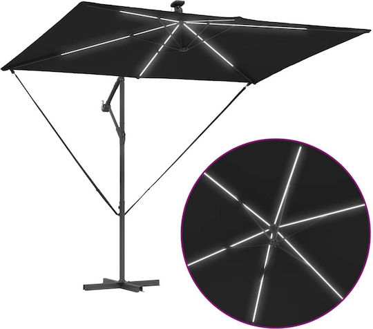 Umbrelă Suspendată Metalică Neagră 2.94x2xÎnălțime2.54m