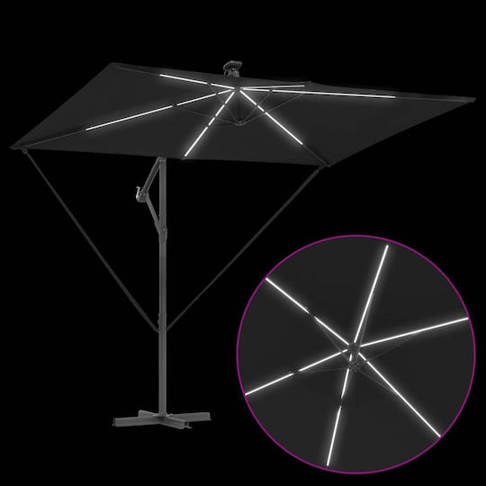 Umbrelă Suspendată Metalică Neagră 2.94x2xÎnălțime2.54m