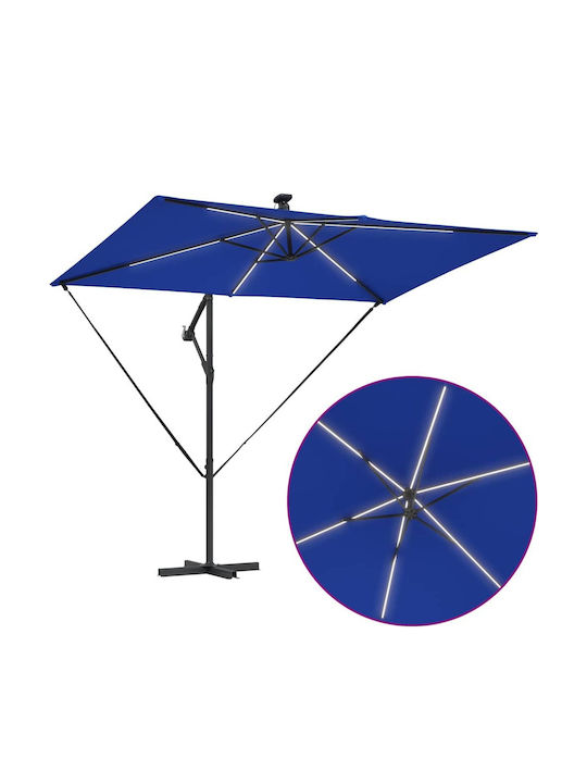 Hanging Garden Parasol Metal Blue 2.94x2xHeight 2.54m