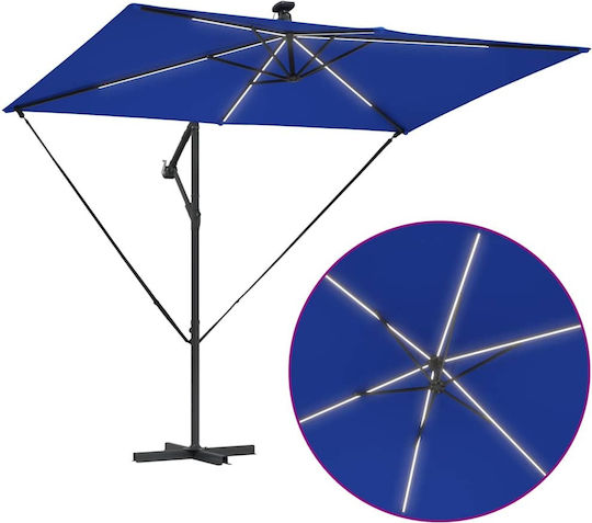 Hanging Garden Parasol Metal Blue 2.94x2xHeight 2.54m