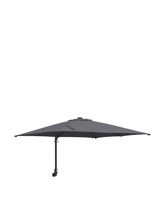 Umbrella Floor Aluminum Gray with LED Lighting 2.48x2.47m