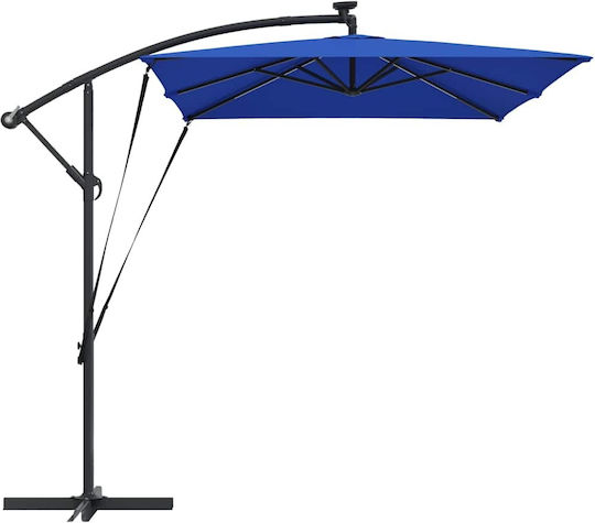 Hanging Garden Parasol Metal Blue 2.94x2xHeight 2.54m