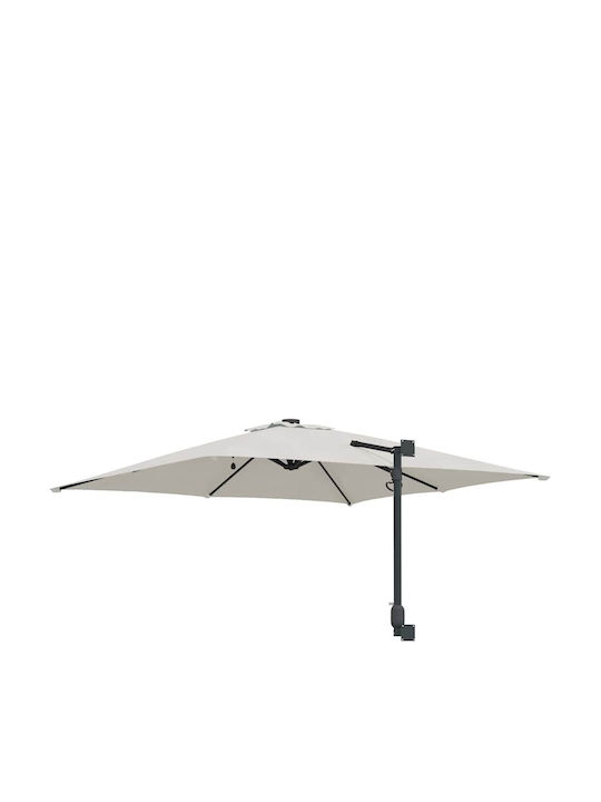 Umbrella Floor Aluminum Beige with LED Lighting 2.48x2.47m