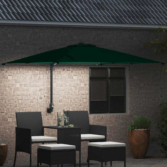 vidaXL Garten- und Terrassen-Sonnenschirm Wandmontiert Aluminium Grüne 2,48x2,47xHöhe1,6m