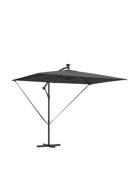 Metallischer Grauer Garten- und Terrassen-Sonnenschirm 2.94x2m