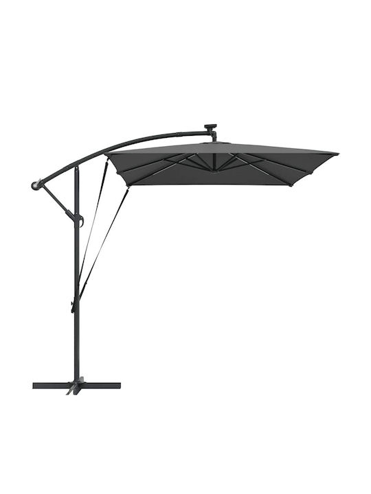 Metallischer Grauer Garten- und Terrassen-Sonnenschirm 2.94x2m