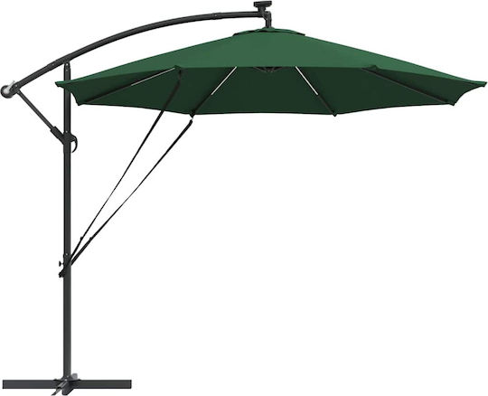 Hängender Aluminium Garten- und Terrassen-Sonnenschirm Grün 2,94x2,94xHöhe 2,48 m