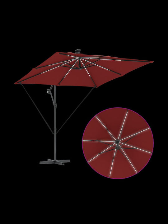 Hängender Aluminium-Garten- und Terrassen-Sonnenschirm Orange 2,94x2,94xHöhe 2,5 m