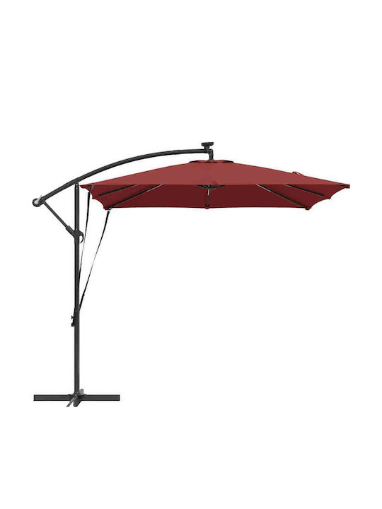 Hängender Aluminium-Garten- und Terrassen-Sonnenschirm Orange 2,94x2,94xHöhe 2,5 m