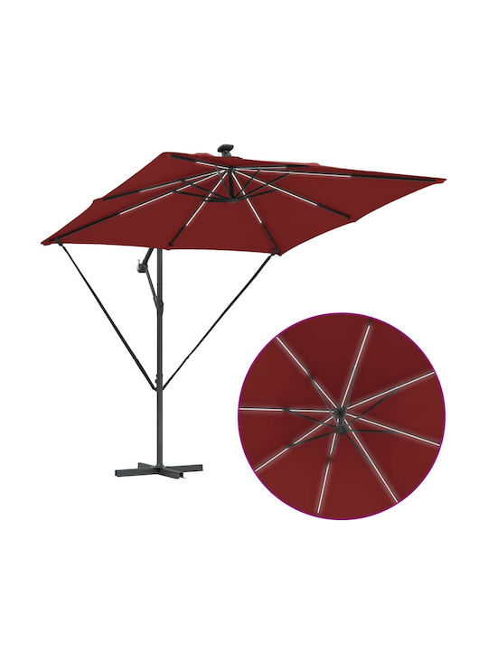 Hängender Aluminium-Garten- und Terrassen-Sonnenschirm Orange 2,94x2,94xHöhe 2,5 m