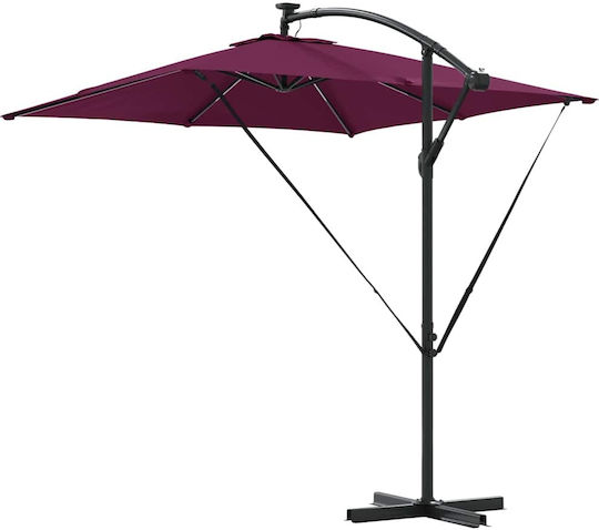 Hanging Aluminum Burgundy Garden & Terrace Parasol 2.94x2.94xHeight 2.5m